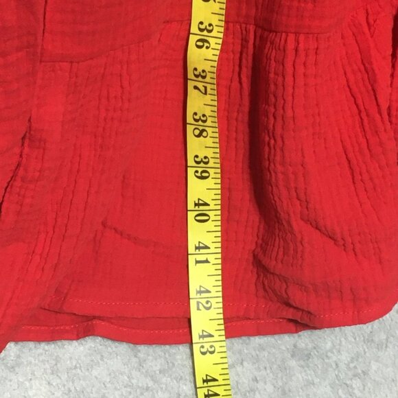 Knox Rose Dress 4x Plus Size Womens Red Short Sleeve Ruffle Hem V-Neck Pockets - Picture 7 of 8